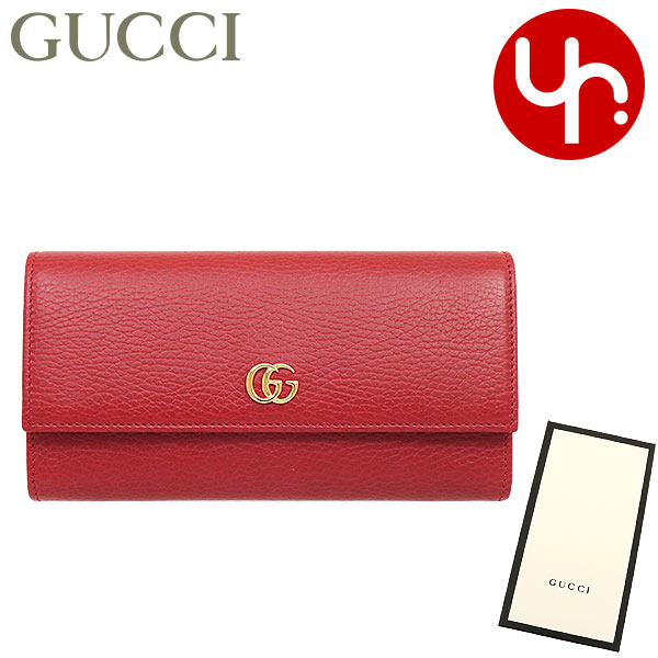 楽天インポートコレクションYR【26時間限定ポイント2倍】グッチ GUCCI 財布 長財布 456116 CAO0G ハイビスカスレッド 特別送料無料 プチ GG マーモント テクスチャード レザー フラップ コンチネンタル ウォレットレディース ブランド 通販