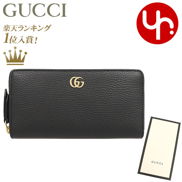 グッチ 財布（レディース） 【72時間限定ポイント2倍】グッチ GUCCI 財布 長財布 456117 CAO0G ブラック 特別送料無料 プチ GG マーモント レザー ラウンド ジップ ウォレットレディース ブランド 通販