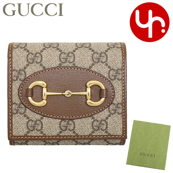 楽天インポートコレクションYRグッチ GUCCI 財布 二つ折り財布 621891 92TCG ベージュエボニー×ブラウン 特別送料無料 GGスプリームキャンバス レザー ホースビット バイフォールド ウォレットレディース ブランド 通販 L型