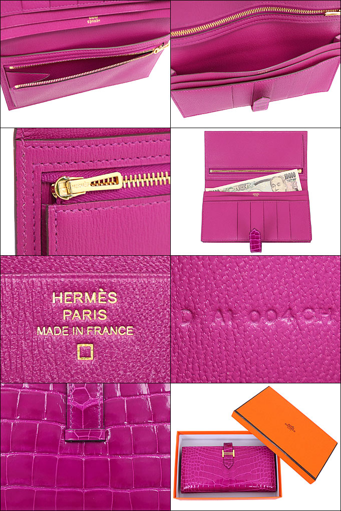 エルメス HERMES 財布 長財布 ローズシェヘラザード 特別送料無料 ベアン スフレ アリゲーター ゴールド金具 D刻印レディース ブランド 通販 2020 母の日 あす楽