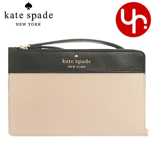 ケイトスペード kate spade 小物 ポーチ WLR00116 ウォームベージュマルチ 特別送料無料 ステイシー カラーブロック レザー ミディアム L ジップ リストレット アウトレット品レディース ブランド 通販 2021SS