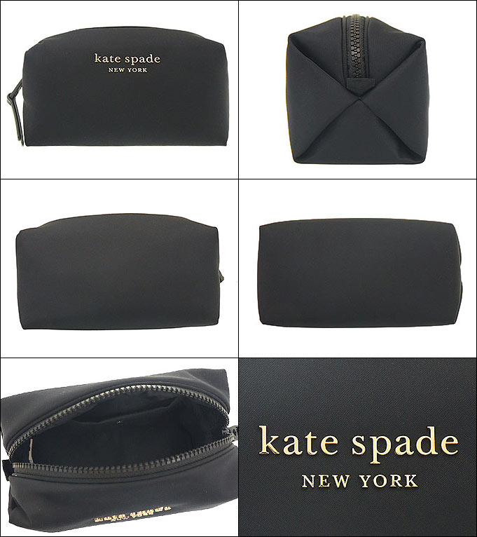 【28時間限定ポイント10倍】ケイトスペード kate spade 小物 ポーチ PWR00239 ブラック 特別送料無料 エブリシング パフィー ザ リトル ベター リナイロン ミディアム コスメティック ケースレディース ブランド 通販 2022SS