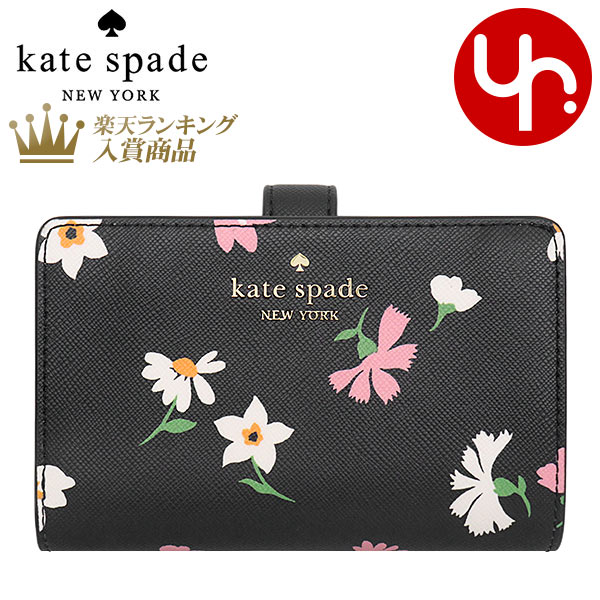 ケイト・スペード ニューヨーク 二つ折り財布 レディース 【48時間限定ポイント10倍】ケイトスペード kate spade 財布 二つ折り財布 KF479 ブラックマルチ 特別送料無料 マディソン フローラル ワルツ ミディアム コンパクト バイフォールド ウォレット アウトレット品レディース ブランド 通販 L型 2024SS