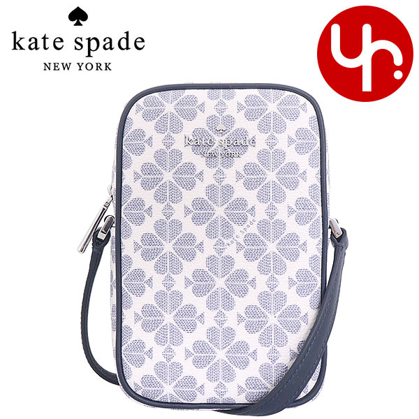 ケイトスペード　ポシェット 【48時間限定ポイント2倍】ケイトスペード kate spade バッグ ショルダーバッグ KG490 ネイビーマルチ 特別送料無料 スペード フラワー PVC コーテッド キャンバス ノース サウス ジップ フォン クロスボディー アウトレット品レディース ブランド 通販 斜めがけ 2024SS