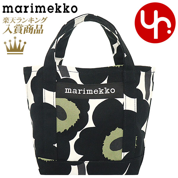 【48時間限定ポイント2倍】マリメッコ Marimekko バッグ トートバッグ 48294 048294 ホワイト×ブラックオリーブ 特別送料無料 PIENI UNIKKO SEIDI ピエニ ウニッコ セイディ キャンバス トートバッグレディース ブランド 通販