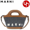 楽天インポートコレクションYR【48時間限定ポイント2倍】マルニ MARNI バッグ ショルダーバッグ BMMP0096Q1 P4915 ダークグレー×モカ 特別送料無料 トロピカリア フェルト レザー マルニ ロゴ マイクロ バッグレディース ブランド 通販 斜めがけ