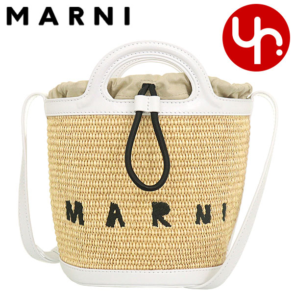 楽天インポートコレクションYRマルニ MARNI バッグ ショルダーバッグ SCMP0056Q1 P3860 サンドストーム×リリーホワイト 特別送料無料 トロピカリア ラフィア コットン ナイロン マルニ ロゴ ミニ バケット バッグレディース ブランド 通販 斜めがけ 2023SS