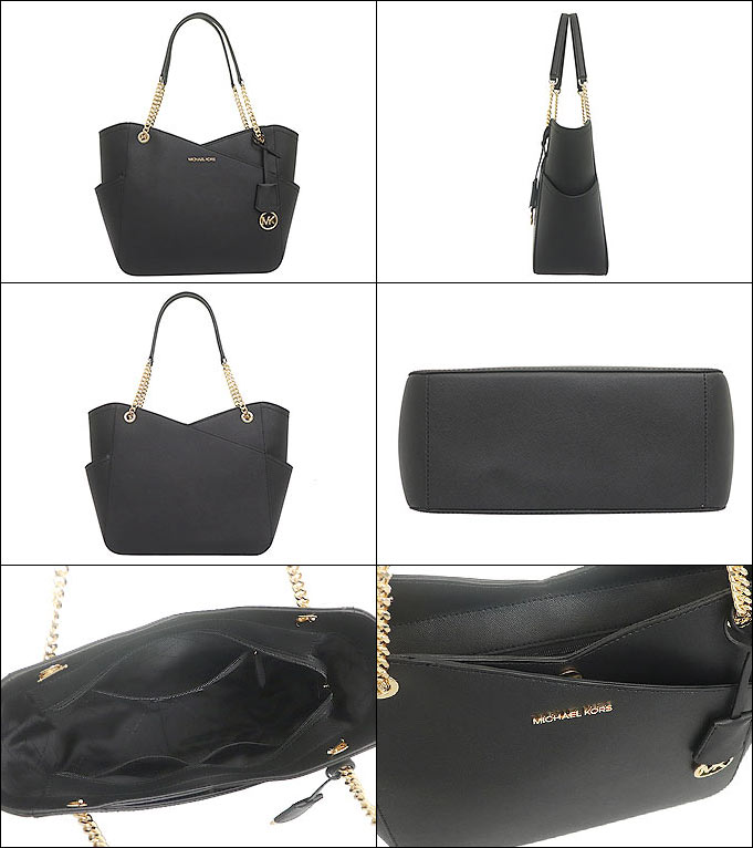 マイケルコース MICHAEL KORS バッグ トートバッグ 35F1GTVT3L ブラック 特別送料無料 ジェット セット トラベル レザー クロス ラージ チェーン ショルダー トート アウトレット品レディース ブランド 通販 通勤 2021AW