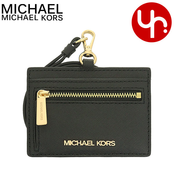 【72時間限定ポイント10倍】マイケルコース MICHAEL KORS 小物 カードケース 35S3GTVD3L ブラック 特別送料無料 ジェット セット トラベル レザー EW ランヤード ID カードケース アウトレット品レディース ブランド 通販 2023SS