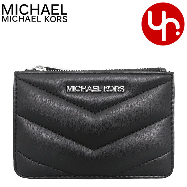 楽天インポートコレクションYRマイケルコース MICHAEL KORS 財布 コインケース 35R4STVP1V ブラック 特別送料無料 ジェット セット トラベル キルティング レザー スモール トップ ジップ ID キーリング コイン ポーチ アウトレット品レディース 2025SS