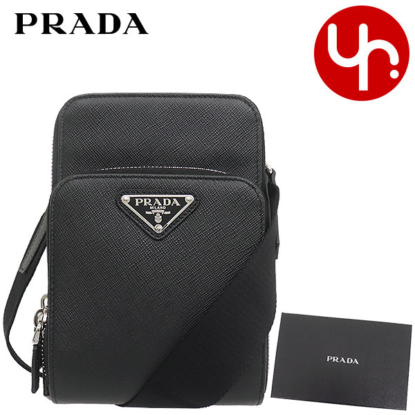 プラダ 財布（レディース） プラダ PRADA バッグ ショルダーバッグ 2ZH126 053 ネロ 特別送料無料 サフィアーノ レザー トライアングル ロゴ スマートフォンケース メンズ レディース ブランド 通販 斜めがけ