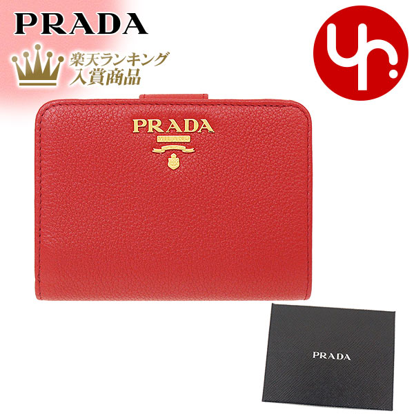 【72時間限定ポイント2倍】プラダ PRADA 財布 二つ折り財布 1ML018 2BG5 ロッソ×ペタロ 特別送料無料 ダイノ コントラストカラー カーフ レザー メタル レタリング ロゴ バイフォールド ウォレットレディース ブランド 通販 L型