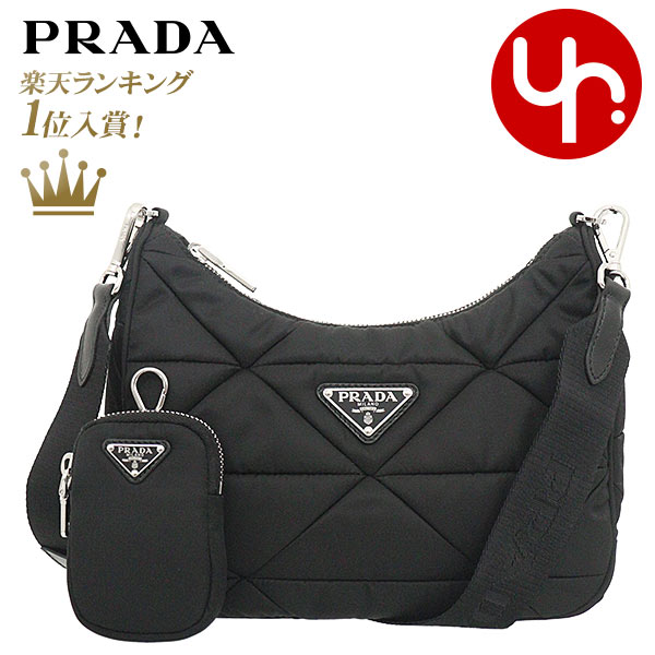 プラダ 財布（レディース） 【ポイント2倍 6/4 21時-6/6 0時迄】プラダ PRADA バッグ ショルダーバッグ 1BC151 RDJN B9O ネロ 特別送料無料 テスート キルティング パデッド リナイロン Re Nylon トライアングル ロゴ ショルダーバッグ ポーチ付きレディース ブランド 通販 斜めがけ 2023SS