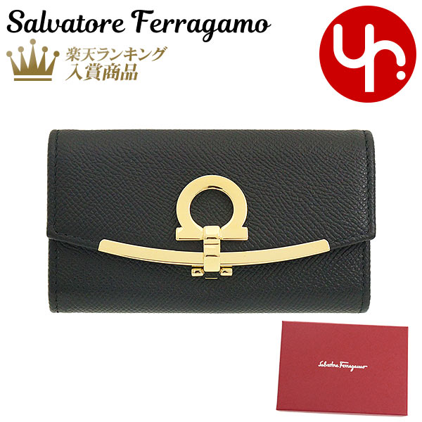 フェラガモ 財布（レディース） サルヴァトーレ フェラガモ Salvatore Ferragamo 小物 キーケース 22 D151 ネロ 特別送料無料 ガンチーニ クリップ クロージャー カーフ レザー 6連 ラージ キーケースレディース ブランド 通販