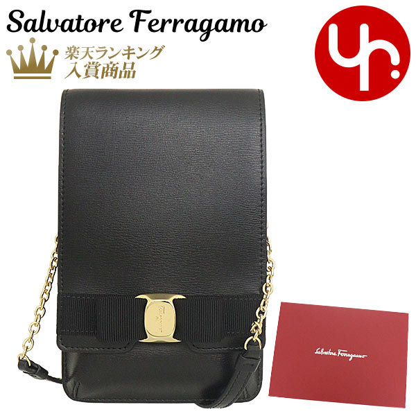 サルヴァトーレ・フェラガモ 財布（レディース） サルヴァトーレ フェラガモ Salvatore Ferragamo バッグ ショルダーバッグ 22 0264 ネロ 特別送料無料 ヴァラ リボン カーフ レザー スマートフォン ホルダーレディース ブランド 通販 斜めがけ 2023SS