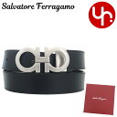 サルヴァトーレ フェラガモ Salvatore Ferragamo 小物 ベルト 67 5542 ブラック×シルバー 特別送料無料 ダブルガンチーニ レザー リ...