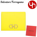 【48時間限定ポイント2倍】サルヴァトーレ フェラガモ Salvatore Ferragamo 財布 二つ折り財布 22 D780 イエロー 特別送料無料 ダブル ガンチーニ カーフ レザー バイフォールド コンパクト ウォレットレディース ブランド 通販 2024SS