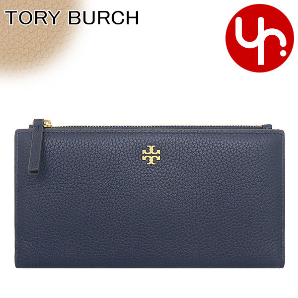 【78時間限定ポイント2倍】トリーバーチ TORY BURCH 財布 長財布 139540 1123 トリーネイビー×アーモンドフラワー 特別送料無料 ブレイク カラー ブロック レザー スリム ウォレット アウトレット品レディース ブランド 通販 薄型 2023AW