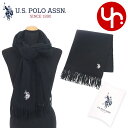ユーエスポロアッスン U.S.POLO ASSN. アパレル マフラー USPA2015 ブラック 特別送料無料 ポイントゲッター ロゴ フリンジ マフラーレデ...