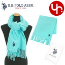 ユーエスポロアッスン U.S.POLO ASSN. アパレル マフラー USPA2015 ミントグリーン 特別送料無料 ポイントゲッター ロゴ フリンジ マフラ...