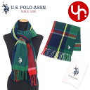 ユーエスポロアッスン U.S.POLO ASSN. アパレル マフラー USPA2016 ネイビー×グリーン 特別送料無料 ポイントゲッター ロゴ チェック フ...
