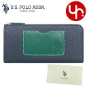 ユーエスポロアッスン U.S.POLO ASSN. 財布 長財布 USPA2687 ネイビー×グリーン 特別送料無料 ポイントゲッター ロゴ レザー カラー ポ...