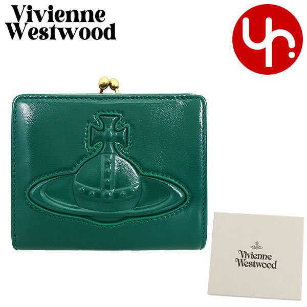 【48時間限定ポイント3倍】ヴィヴィアン ウエストウッド Vivienne Westwood 財布 二つ折り財布 5115002ZW L008L グリーン 特別送料無料 オーブ モチーフ パテント レザー バイフォールド フレーム ウォレットレディース ブランド 通販 2024AW