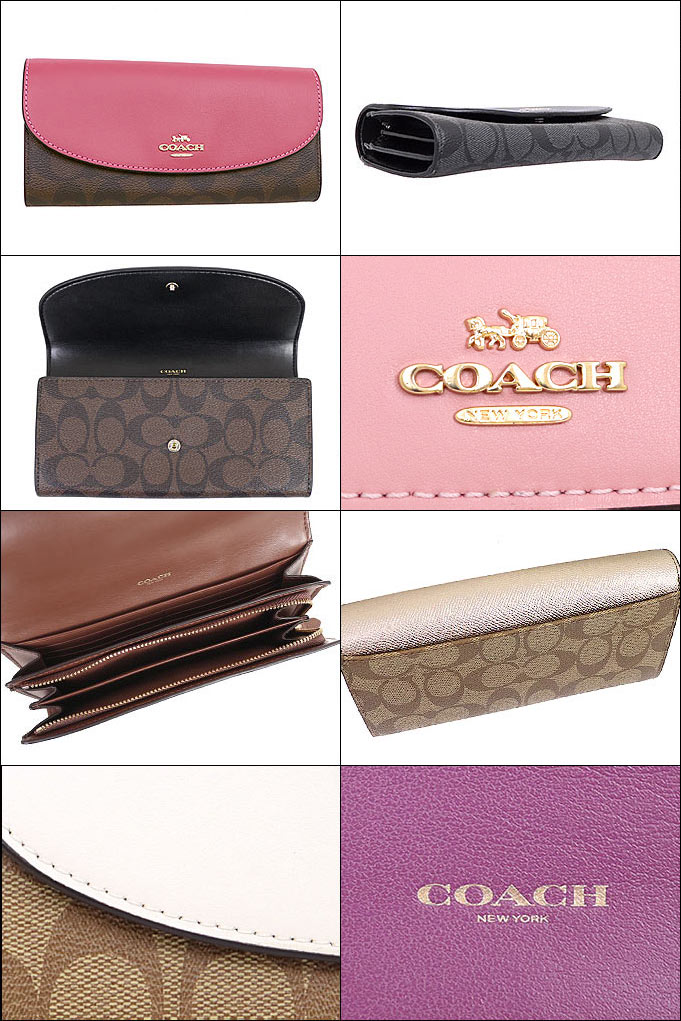 コーチ COACH 財布 長財布 F54022 特別送料無料 コーチ ラグジュアリー シグネチャー PVC レザー スリム エンベロープ アウトレット品激安 レディース ブランド セール 通販 SALE L型 2019 新春