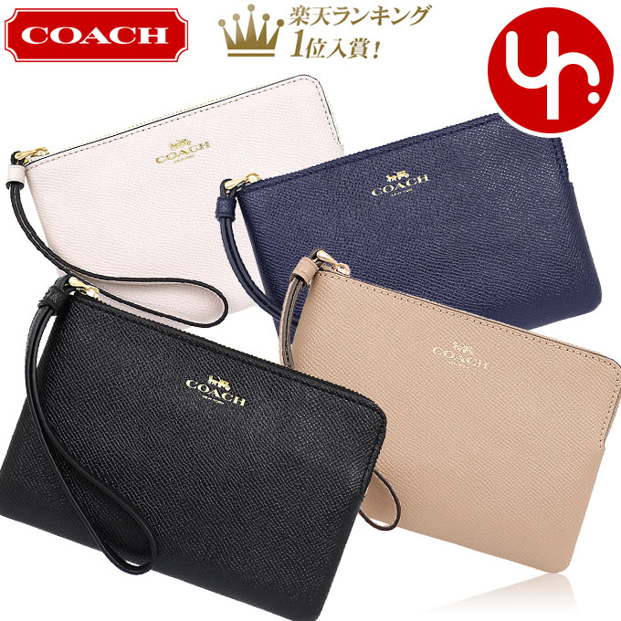 【26時間限定ポイント2倍】コーチ COACH 小物 ポーチ F58032 58032 特別送料無料 コーチ ラグジュアリー クロスグレーン レザー コーナー ジップ リストレット アウトレットレディース ブランド 通販