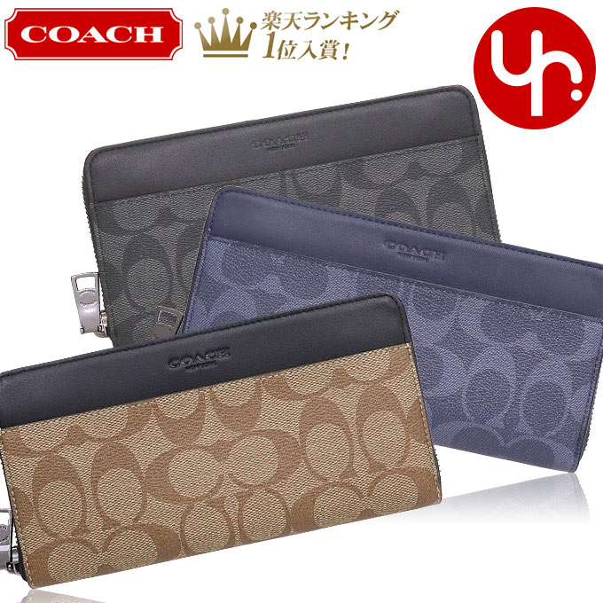 【76時間限定ポイント2倍】コーチ COACH 財布 長財布 F58112 特別送料無料 コーチ シグネチャー PVC レザー アコーディオン ジップ アラウンド アウトレットメンズ ブランド 通販