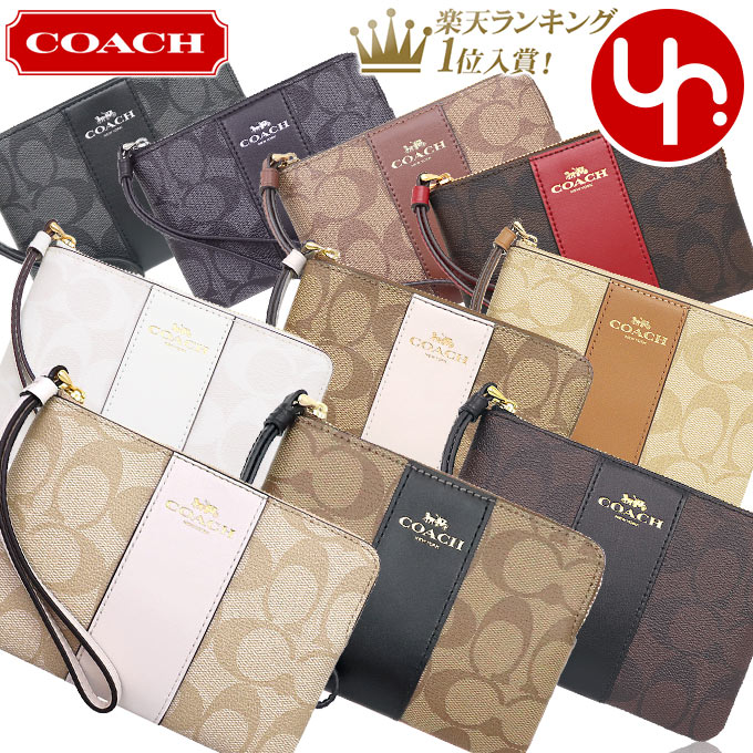 【96時間限定ポイント2倍】コーチ COACH 小物 ポーチ F58035 特別送料無料 コーチ シグネチャー PVC レザー コーナー ジップ リストレット アウトレットレディース ブランド 通販