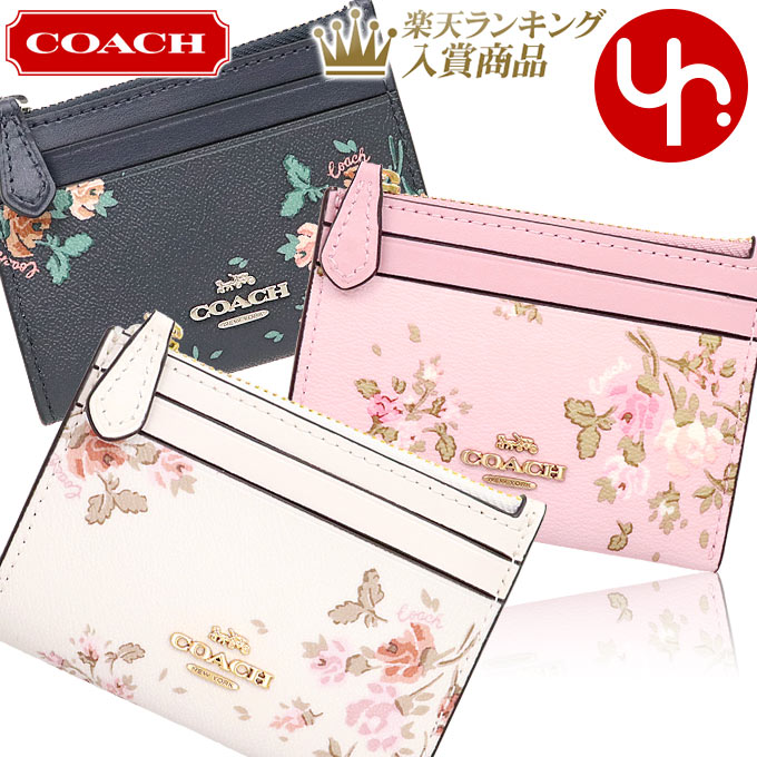 コーチ COACH 財布 コインケース F91788 特別送料無料 ローズ ブーケ プリント PVC レザー ミニ ID キーリング スキニー アウトレットレディース ブランド 通販