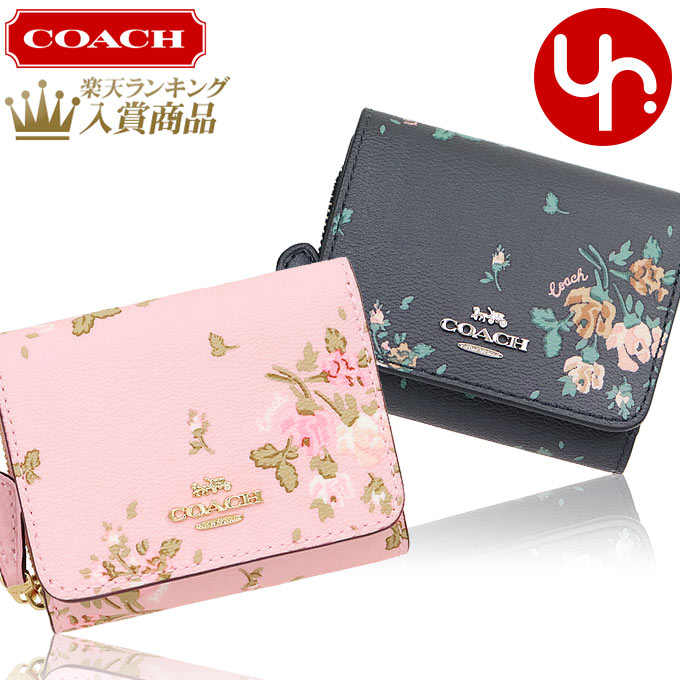 コーチ COACH 財布 三つ折り財布 F91752 特別送料無料 ローズ ブーケ プリント PVC レザー スモール トライフォールド ウォレット アウトレットレディース ブランド 通販