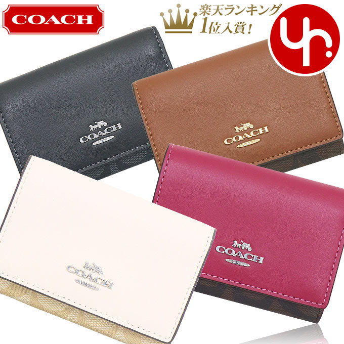 コーチ 財布（レディース） 【48時間限定ポイント2倍】コーチ COACH 財布 三つ折り財布 FCM761 CM761 特別送料無料 シグネチャー PVC レザー マイクロ ウォレット アウトレット品レディース ブランド 通販 L型 2023AW