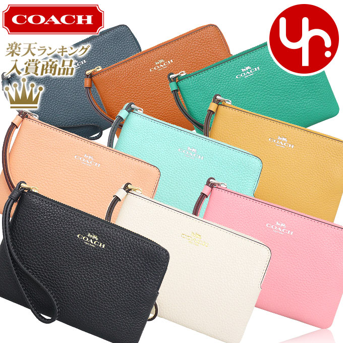 アクセサリーポーチ コーチ COACH 小物 ポーチ FCP483 CP483 特別送料無料 ラグジュアリー ペブルド レザー コーナー ジップ リストレット アウトレット品レディース ブランド 通販 2023AW