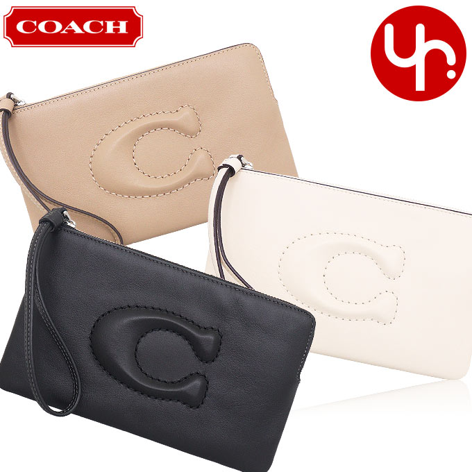 アクセサリーポーチ 【26時間限定ポイント5倍】コーチ COACH 小物 ポーチ FCR392 CR392 特別送料無料 C ロゴ スムース レザー ラージ コーナー ジップ リストレット アウトレット品レディース ブランド 通販 2024SS