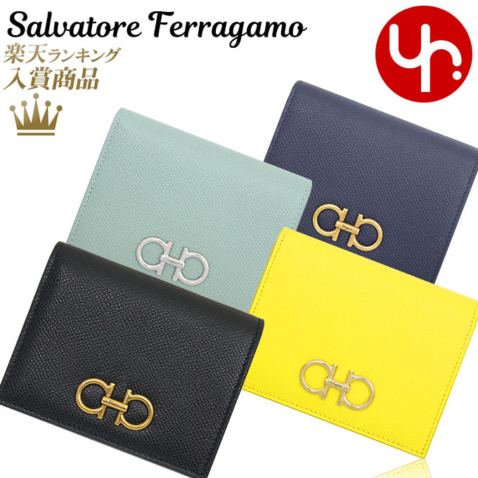 フェラガモ 財布（レディース） サルヴァトーレ フェラガモ Salvatore Ferragamo 財布 二つ折り財布 22 D780 特別送料無料 ダブル ガンチーニ カーフ レザー バイフォールド コンパクト ウォレットレディース ブランド 通販