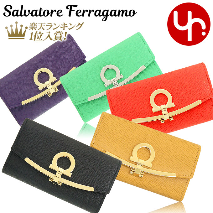 フェラガモ 財布（レディース） サルヴァトーレ フェラガモ Salvatore Ferragamo 小物 キーケース 22 D151 特別送料無料 ガンチーニ クリップ クロージャー カーフ レザー 6連 ラージ キーケースレディース ブランド 通販