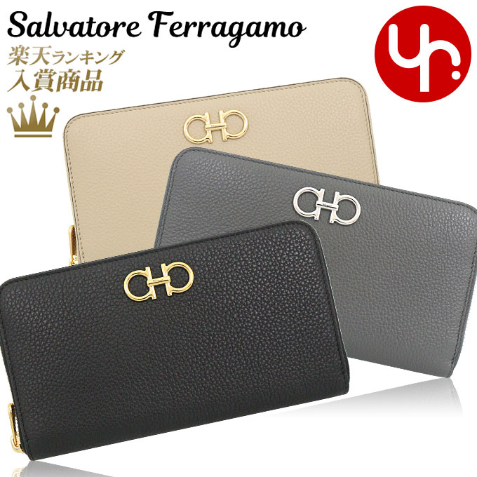 サルヴァトーレ フェラガモ Salvatore Ferragamo 財布 長財布 22 0405 特別送料無料 ダブル ガンチーニ カーフ レザー ロング ジップ アラウンド ウォレットレディース ブランド 通販 2023SS