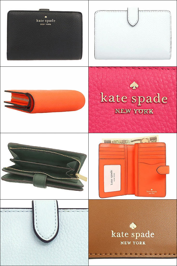 ケイトスペード kate spade 財布 二つ折り財布 WLR00394 特別送料無料 レイラ ペブルド レザー ミディアム コンパクト バイフォールド ウォレット アウトレット品レディース ブランド 通販 L型 2021SS