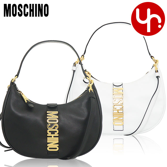 モスキーノ MOSCHINO バッグ ショルダーバッグ A7472 8008 ブラック 特別送料無料 モスキーノ ゴールド レタリング ロゴ ベルト レザー ホーボーレディース ブランド 通販 斜めがけ 2023SS タイムセール