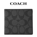 コーチ 二つ折り財布 メンズ ★ コーチ COACH アウトレット メンズ 財布 二つ折り財布 75006 CQ/BK(チャコール×ブラック) シグネチャー