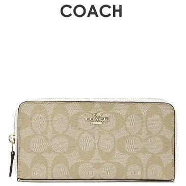 コーチ COACH アウトレット レディース 財布 ラウンドジップ長財布 長財布 F54632 IMDQC(ライトカーキ×チョーク) シグネチャー