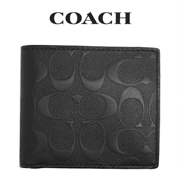 コーチ ★ コーチ COACH アウトレット メンズ 財布 二つ折り財布 F75363 BLK(ブラック) シグネチャー【FKS】