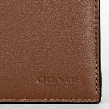 【コーチ箱&紙袋付き・ラッピング済み】 ギフトセット コーチ COACH アウトレット メンズ 財布 二つ折り財布 F75003 CWH(ダークサドル) ブラウン