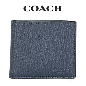 コーチ COACH アウトレット メンズ 財布 二つ折り財布 F59111 BHP(ミッドナイトネイビー) ネイビー