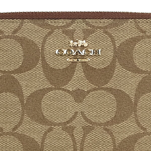 ★ コーチ COACH アウトレット レディース 財布 ラウンドジップ長財布 長財布 F54632 IME74(カーキ×サドル2) シグネチャー【在庫処分】