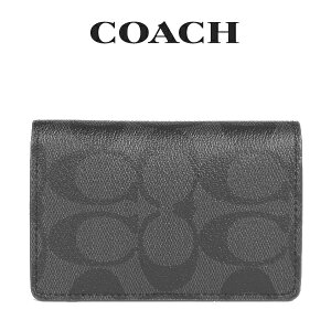 コーチ COACH アウトレット メンズ 小物 カードケース 名刺入れ 91633 QBLWO(ブラック×ブラック) シグネチャー