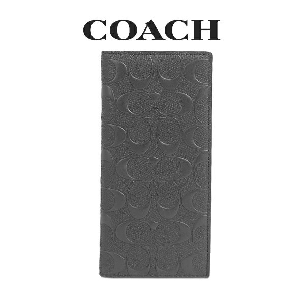 コーチ 長財布 メンズ ★ コーチ COACH アウトレット メンズ 財布 二つ折り長財布 91636 QB/BK(ブラック) シグネチャー 【在庫処分】