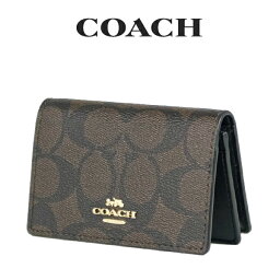 コーチ 名刺入れ 【最大12500円OFFクーポン配布中4/1(月)9:59まで】コーチ COACH アウトレット レディース 小物 カードケース 名刺入れ 91681 IMAA8(ブラウン×ブラック) シグネチャー